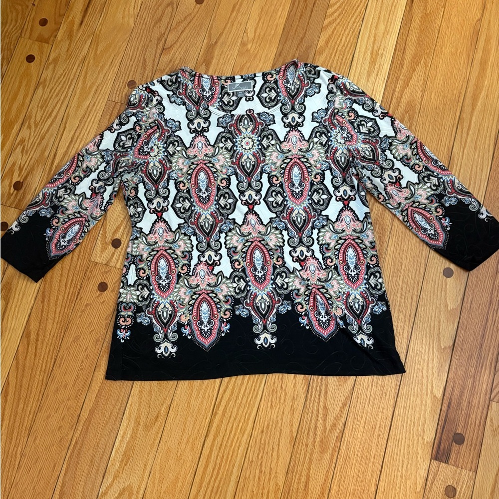 JM Collection Multicolor Patterned Tops - Picture 3 of 6
